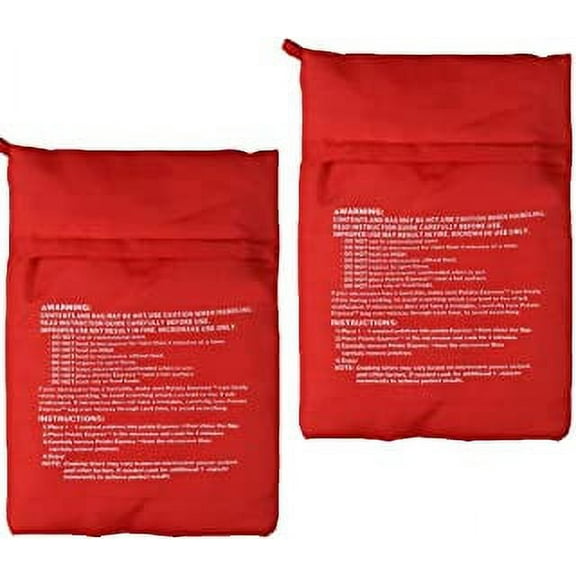 DXSTAR 2 pack Microwave Potato Bag, Reusable Microwave Cooking Bag Baking Bag Potato Bag, Red