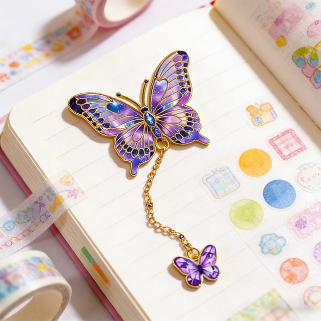 shyuyusa Retro Hollow Butterfly Metal Bookmark, Exquisite Literary Reading Accessory, Artistic Page Marker and Lightweight Creative Gift Selection