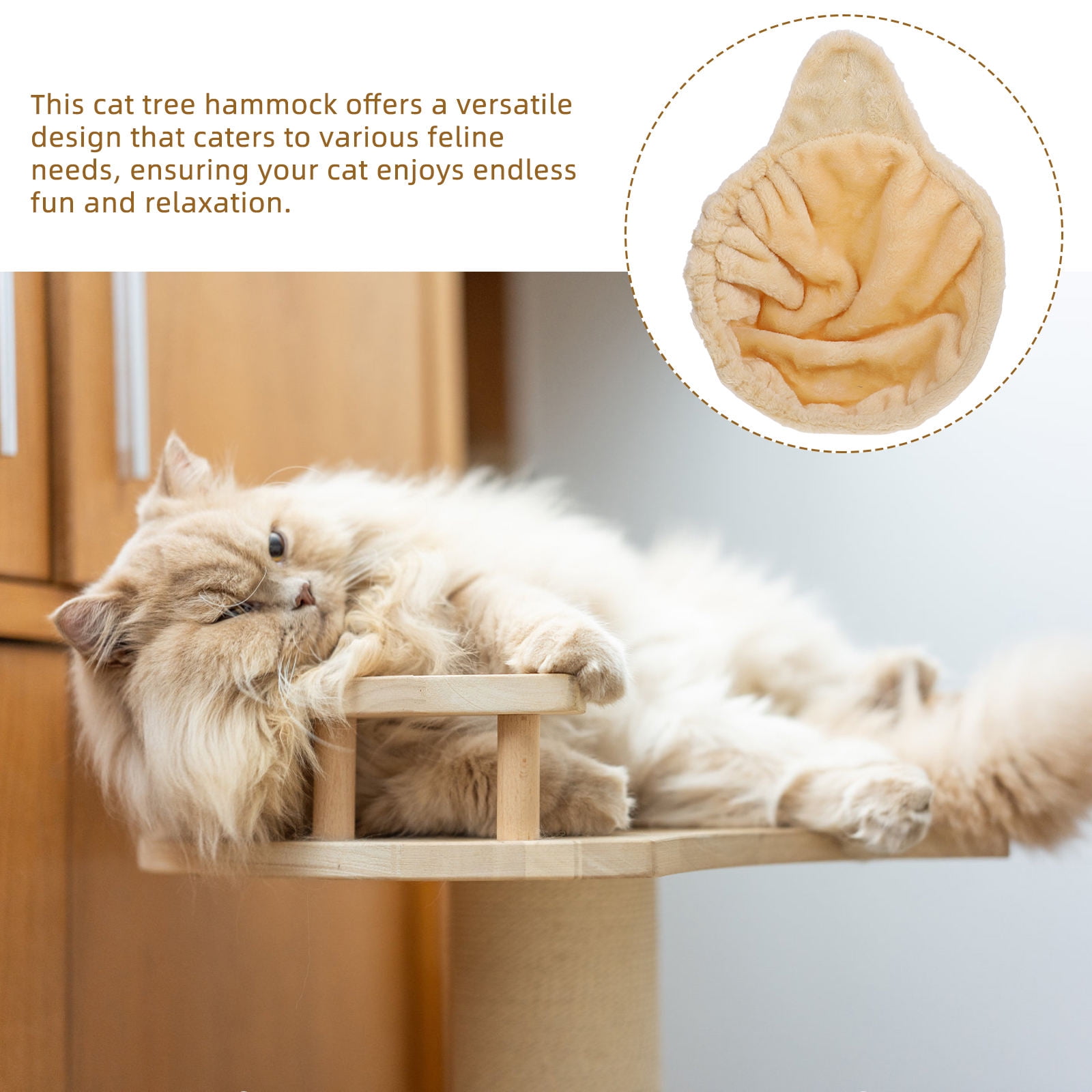 LEORX Cat Tree Replacement Parts 1Pack Beige Round Cat Nest for Sleeping and Relaxation