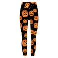 thumbnail image 5 of Enjoytime Comfy Pants Women Vintage Printed Elastic Waist Yoga Pants Loose Casual Workout Halloween Women Leggings Orange XL, 5 of 6