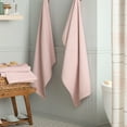 thumbnail image 3 of TOWN & COUNTRY EVERYDAY 4-Piece Textured Windowpane Bath Towel Set, 30"x58", 100% Cotton, Plush & Absorbent 550GSM, Blush, 3 of 8