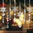 thumbnail image 4 of 20pcs Christmas Ornaments Christmas Tree Decorations Hanging Acrylic Snowflake Icicle Crystal Ornaments with Drop Pendarts for Christmas Decorations Indoor Xmas Tree Winter New Year Party Supplies, 4 of 8