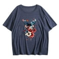 thumbnail image 4 of Sevevn Fashion Women's Independence Day Printed Casual Short Sleeved T-shirt Top Summer Gift Navy S, 4 of 4