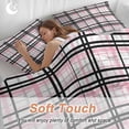 thumbnail image 4 of 3 Piece Pink Black Plaid Duvet Cover Set California King,Microfiber Comforter/Quilt Cover with Corner Ties and 2 Pillowcases,Farmhouse Pink Black Checkered All Season Soft Bedding with Zipper Closure, 4 of 8