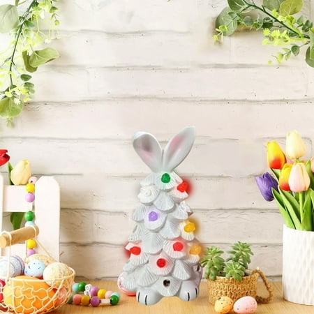 Seasonal DecorTupukom Easter Decorations Indoors Easter Bunny Tree Styling Decorations Spring Easter Bunny Glowing Ornament Easter Bunny Tree