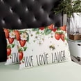 thumbnail image 4 of Strawberry Throw Pillow Cover 20 x 36 Inch Decorative Pillow Cover Summer Fruits Bee Floral Botanical Lumbar Pillowcase Seasonal Rectangle Cushion Case for Couch Sofa Bed Living Room, 4 of 7