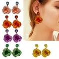 thumbnail image 3 of AOOOWER Stylish Acrylic Rose Dangle Earrings Stylish Rose Flower Pendant Earrings for Ladies Acrylic Fashion Ear Dangle Charm, 3 of 21