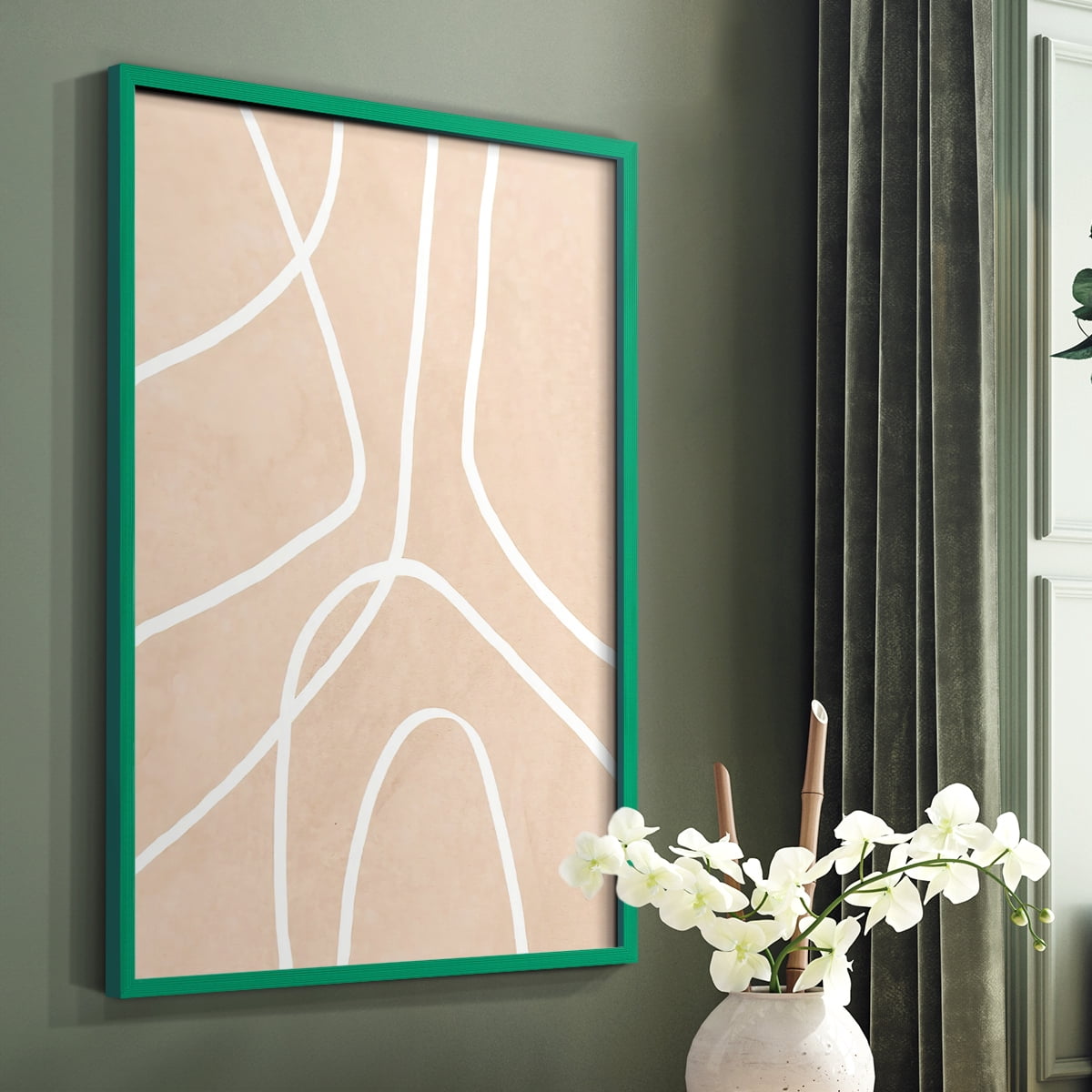 Clean Contour III in Paper Solid Wood 11 x 14 Framed Print