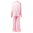 thumbnail image 6 of Women Fashion Solid Feather Pajamas Two Sets Of Imitation Silk Home Wear Wear Casual Wear Pants Suits for Women Suits for Women Woman Suites Dressy Pant Suits for A Wedding Petite Dressy Pant Suits, 6 of 8