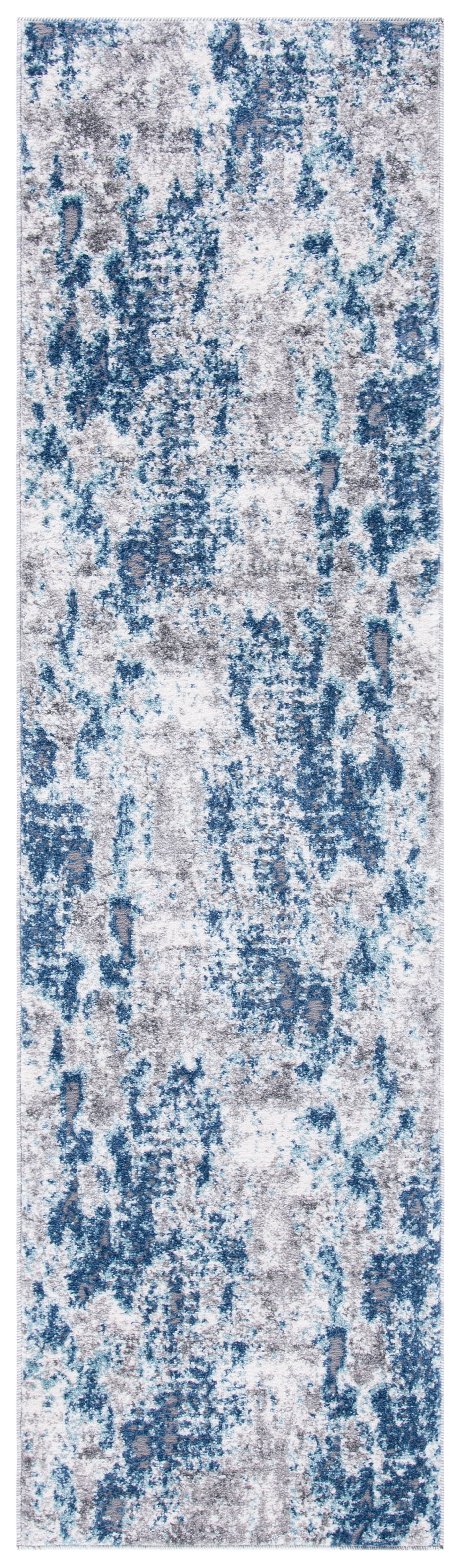 SAFAVIEH Aston Georgiana Abstract Runner Rug, Navy/Gray, 2' x 11'