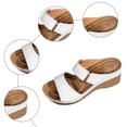 thumbnail image 4 of Rokment Orthotic Arch Support Platform Wedge Sandals for Women Ladies 2026 Fashion Comfortable Leather Fish Mouth Open Toe High Heels Dressy Slides Beach Casual Dress Slip on Summer Shoes A Size 6, 4 of 6