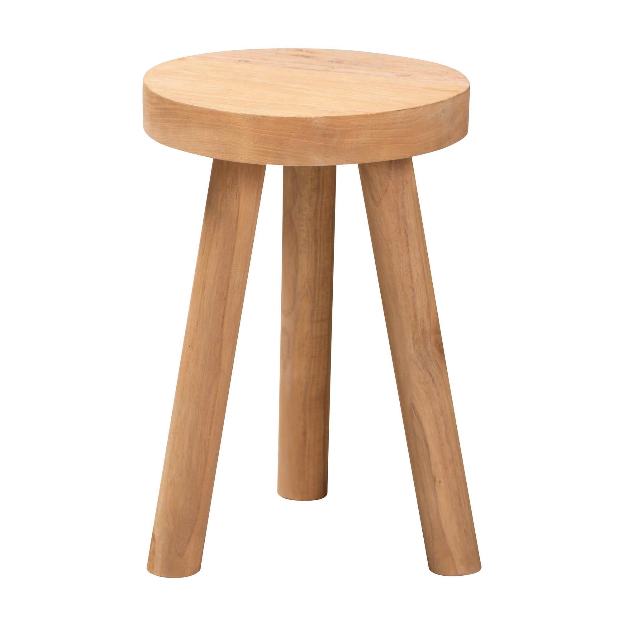 bali & pari Terah Teak Wood Mid-Century Footstool, Natural Brown