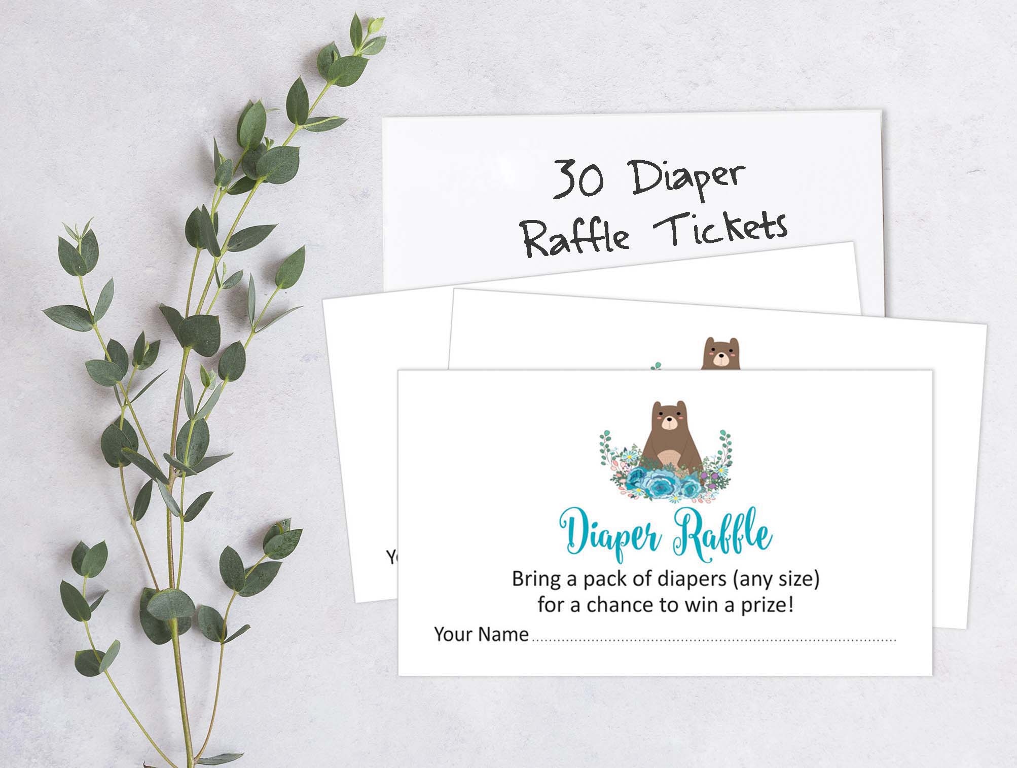 Inkdotpot 30Baby ShowerDiaper Raffle Ticket Lottery Insert Cards Supplies Games For Baby Shower Party Jungle Animals Bring A Pack Of Diapers To Win Favors Gifts And Prizes