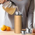 thumbnail image 4 of 20oz Stainless Steel Vacuum Insulated Coffee Mug with Tea Infuser and Cup Lid, Wood Print, 4 of 6