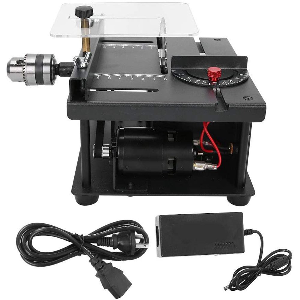 Table Saw Cutting Set, 110‑240V US Plug Mini Hobby Table Saw with 35mm
