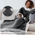 thumbnail image 3 of Catalonia Wearable TV Blanket with Sleeves Arms Warm Micro Plush Sherpa Fleece for Adult Large Wrap Throw Robe 72 x 55”, 3 of 7