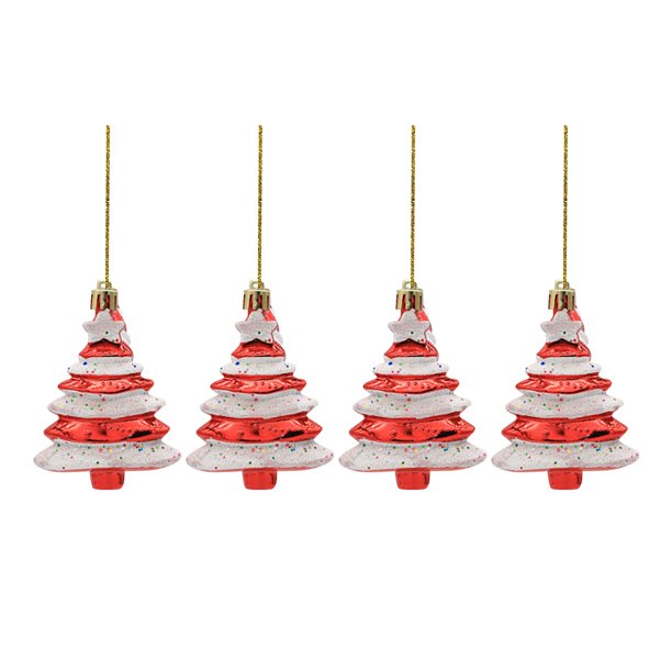Gibobby Forma de Navidad Accesorios de decoración de árbol de Navidad Colgante de Navidad de plástico Árbol de Navidad pintado(A)