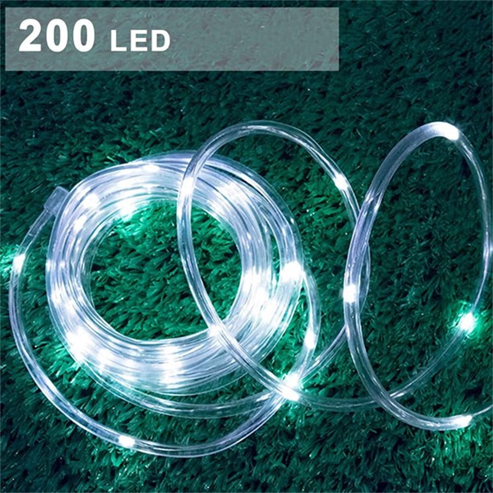 NOGIS Solar Rope Lights, 72 Feet 200 LED 8 Modes Solar Rope String Lights Outdoor Fairy Lights Rope Waterproof Tube Lights with Solar Panel for Home Decoration Garden Parties (Cool White?