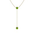 thumbnail image 1 of Angara Collier Péridot Naturel - Collier Style Lariat Péridot Rond 1.1 ct en Or Jaune 14K pour Femmes, 1 of 8