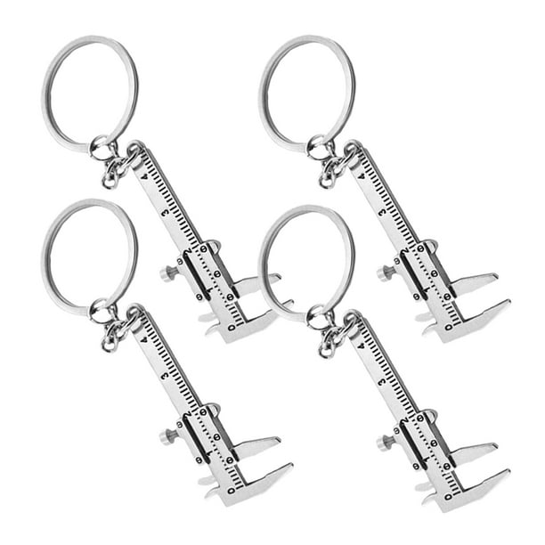 4 mini llaveros de calibre Vernier portátiles, llavero colgante.