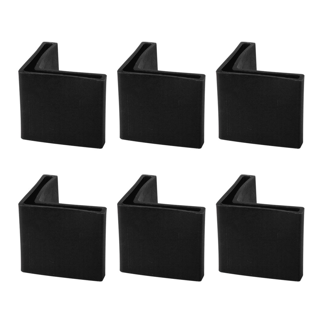 6 Pcs Black Plastic Angle Iron Foot L Shape Edge Floor Protector 50 x