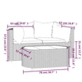 thumbnail image 4 of vidaXL 3 Piece Garden Lounge Set with Cushions Black Poly Rattan, 4 of 5