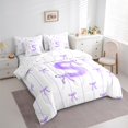 thumbnail image 3 of Castle Fairy Monogrammed Letter S 7 Pieces Bedding Comforter Set for Teens Boys Girls,Kawaii Bow Full Bedding Set Lightweight,Geometric Stripes Fitted Sheet Flat Sheet,Super Cozy Room Decor, 3 of 8