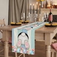 thumbnail image 2 of Table Runners 72 Inches Long Dress Scarves, Easter Bunny Farmhouse Kitchen Table Runner, Coffee Tablerunners, Cute Rabbit Eggs Flowers Farmhouse Wood 14x72 Inch, 2 of 9