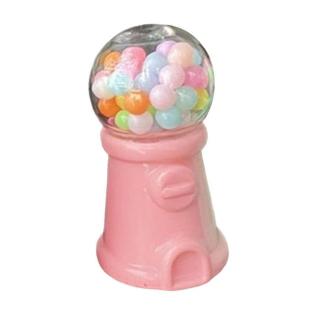 Máquina de dulces en miniatura, linda máquina de dulces para casa de muñecas 1/12, modelo para niños Rosa