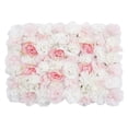 thumbnail image 2 of Pilar de pared con rosas artificiales, panel de flores artificiales para decoración de bodas Rosa + Blanco, 2 of 9