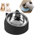 thumbnail image 1 of Cuencos para gatos, cuenco para mascotas de acero inoxidable de 200 ml, cuenco para gatos antivómitos, cuenco antideslizante para perros y gatos, soporte elevado 15 inclinado, cuenco extraíb, 1 of 5