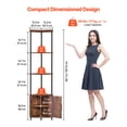 thumbnail image 3 of VEVOR 5 Tier Corner Shelf Tall Corner Stand with LED Light & Doors Narrow Rack, 3 of 9