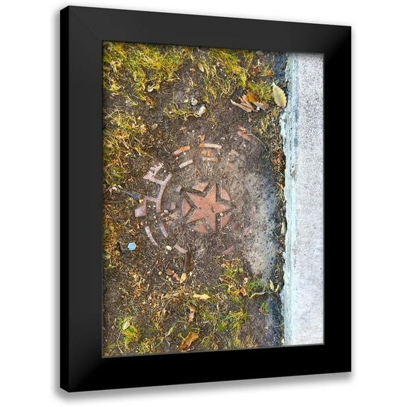 Grayscale 12x14 Black Modern Framed Museum Art Print Titled - Utility Cover VII