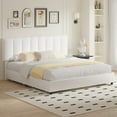 thumbnail image 4 of VECELO Upholstered Bed Frame with 4 Storage Drawers, King Size Modern Platform Bed Frame with Adjustable Headboard, No Box Spring Needed, White, 4 of 8