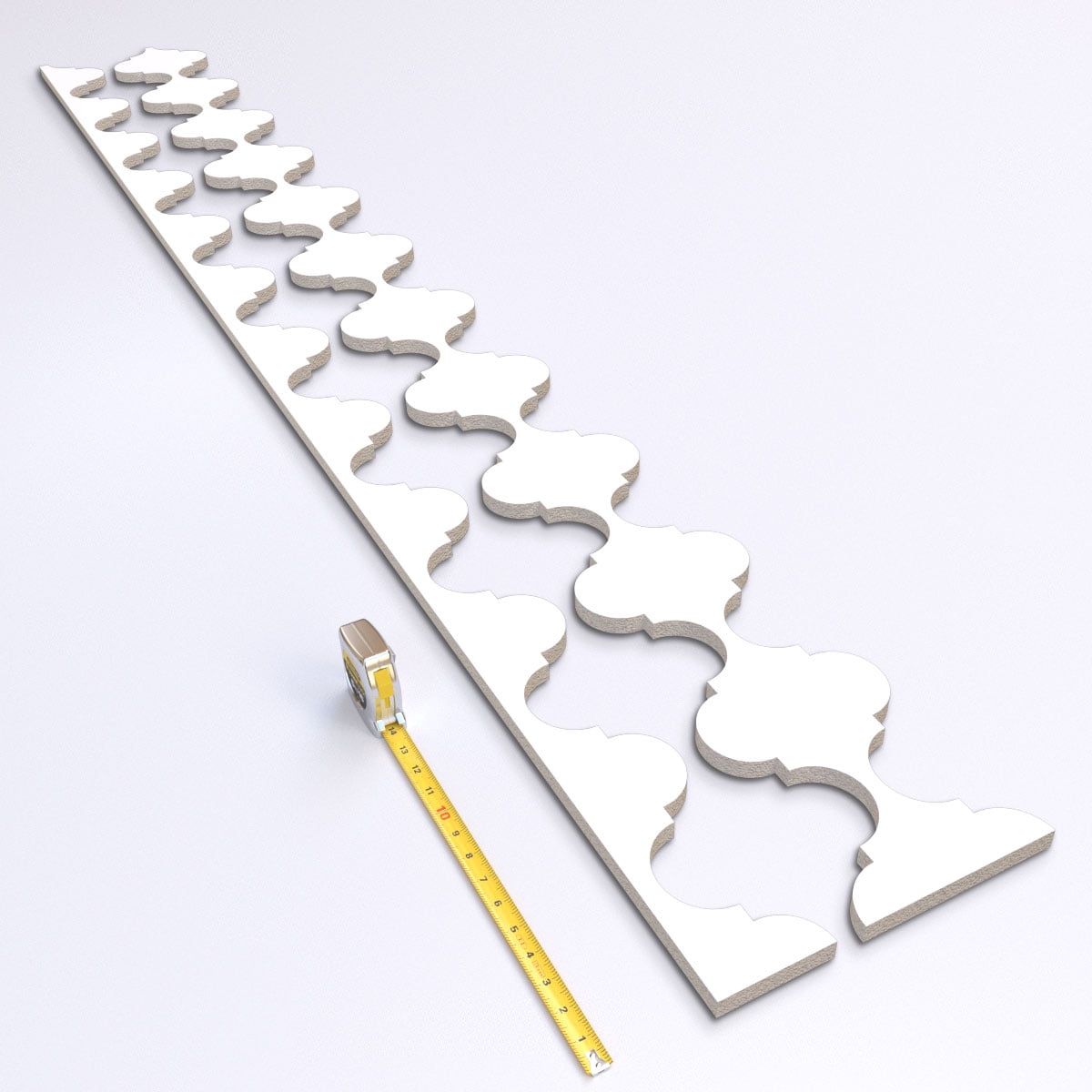 Ekena Millwork 94"H x 3/4"T Marrakesh PVC Adjustable Decorative Slat Wall Panel Kit, Unfinished (contains 11 Slats + 1 Straight Edge Starter Slat)