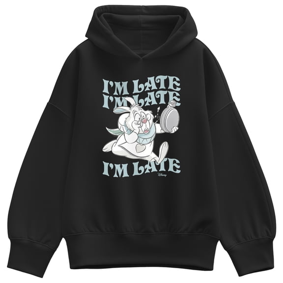 Alice In Wonderland - I'm Late White Rabbit - Women's Oversized Fleece Hoodie Sweatshirt