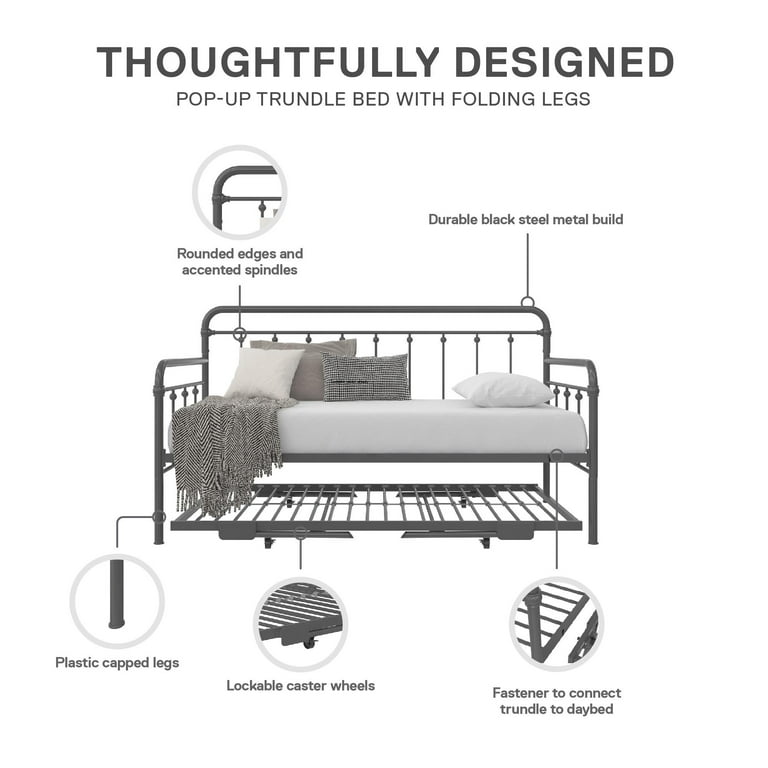 Trundle bed with folding legs discount