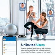 iHoimeo Solar Powered Scale for Body Weight,Body Fat Scale,Bathroom Scales for Weight Accurate Weighing Machine Health Analyzer with App 400lbs