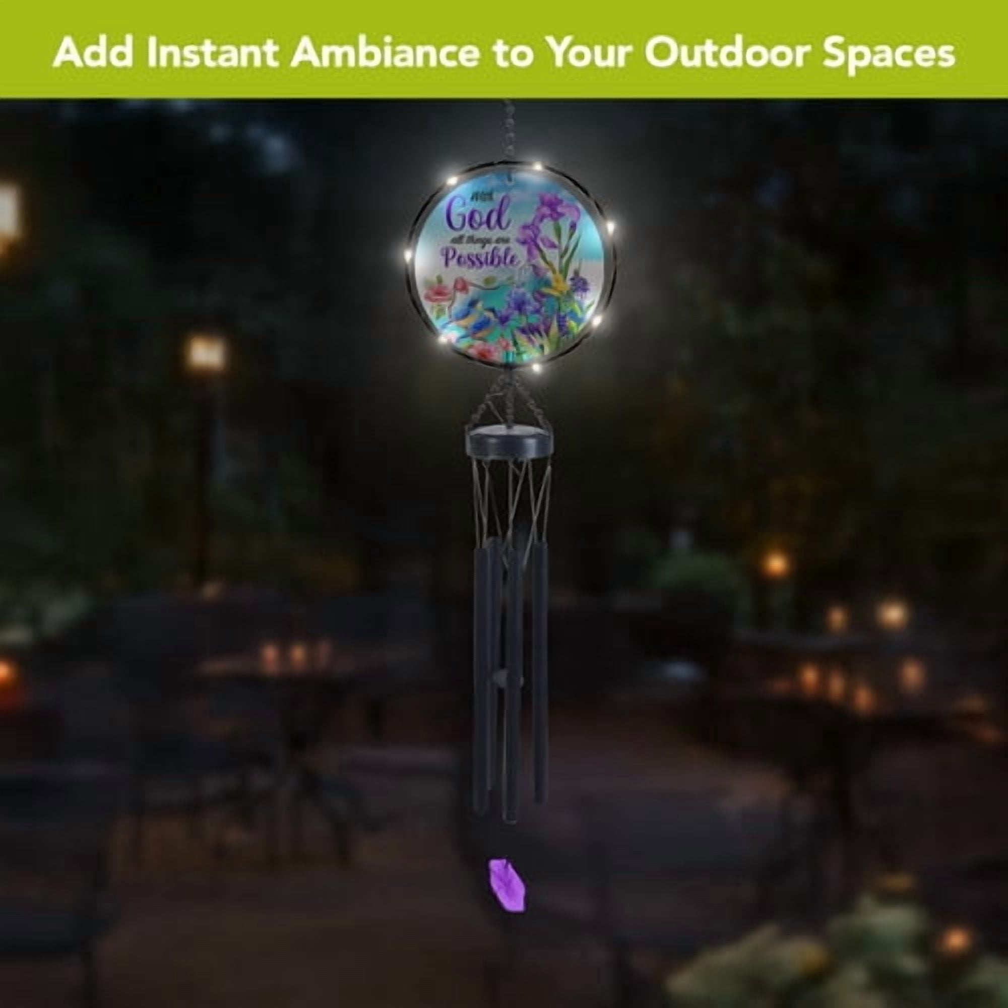 Briarwood Lane With God Illuminated Wind Chime