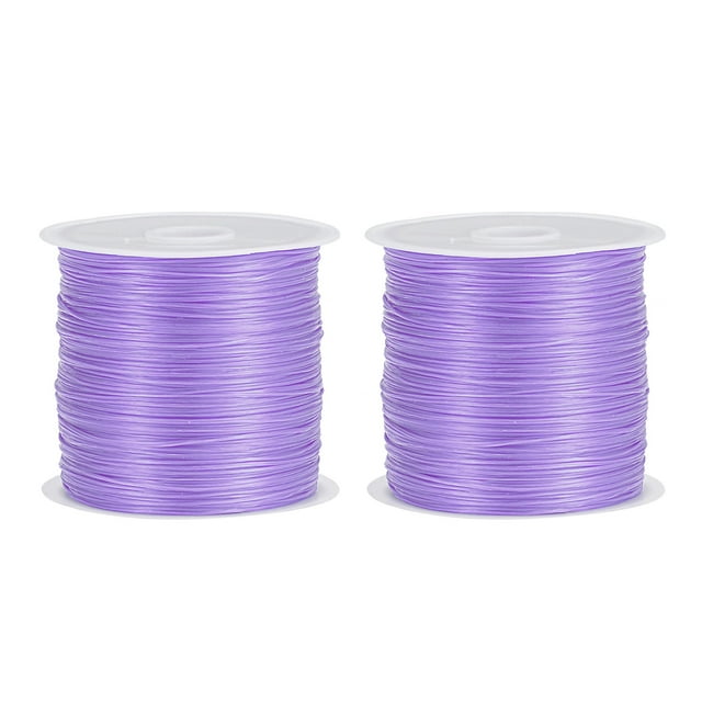 Unique Bargains Elastic Cord DIY Making Stretchy String Craft Wire, Light Purple, 2 Rolls