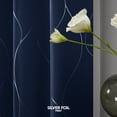 thumbnail image 2 of Deconovo Grommet Blackout Foil Wave Printed Room Darkening Curtains for Nursery 42W x 54L inch, 2 Panels, Navy Blue, 2 of 6