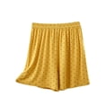 thumbnail image 3 of Women Pajama Shorts Polka Dots Print Lyocell Summer Wide Leg Elastic Waist Casual Sleep Bottom, 3 of 5