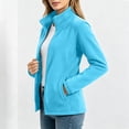 thumbnail image 5 of ClodeEU Women's Stand Collar Full Zip Fleece Jacket, Long Sleeve Lightweight Casual Outerwear with Pockets ,Women's XS-XXL, 5 of 6