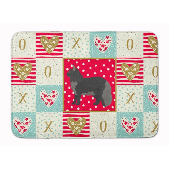 Maine Coon 2 Cat Love Machine Washable Memory Foam Mat Red