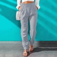 thumbnail image 3 of Lisingtool Women's Pants White Pants for Women Tightness Trousers Pocket Casual Plus Size High Waist Pants L-3XL, 3 of 6