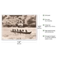 thumbnail image 2 of Captain Cook's Return Hawaiian Outrigger Canoe (Waʻa) - Vintage Sepia Toned Photograph by Alan Houghton c.1960s - Master Art Print 10in x 14in, 2 of 4