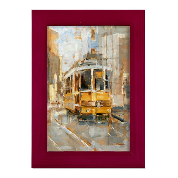 Day Trolley II - Framed Print w/glass - Cherry Red