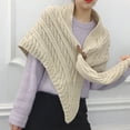 thumbnail image 2 of Poncho en Polyester pour Femmes, Châle de Banquet, Couleur Unie, Décontracté, Col Rabattu, Design Simple, Cadeau d'Anniversaire, Marron, 2 of 9