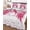 White, variant on Full Size Quilt Bedding Set, Pink Ribbon Reversible Summer Quilt 3 Pieces, Wings Romantic Love Heart Flowers Retro Country Lightweight Bedspreads Coverlets with 2 Pillow Shams for All Seasons