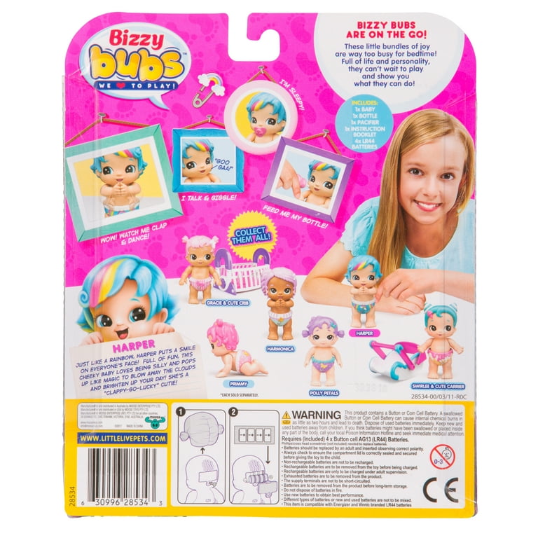 Little Live Babies Bizzy Bubs S2 Clap Baby Harper - Walmart.com